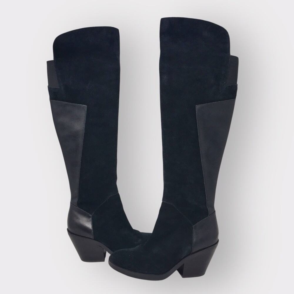 Naya Black Suede & Leather Boots Over the Knee Boots 7M - Picture 2 of 13